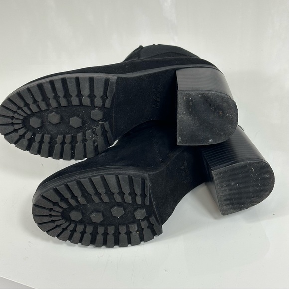 SOLD 🌟PRIMARK BOOTS chunky heel SOLID BLACK pull on boots size 8 casual to da - Picture 6 of 9